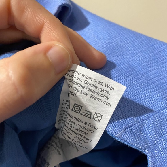 J crew Blue Scalloped Linen Skirt size 0 - Picture 6 of 7